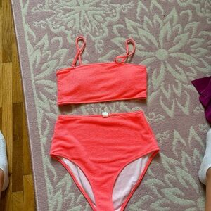 Bright orange pinkish 🍑 high waisted bikini
